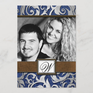 Save The Date Monogramme Pays Mariage Occidental Enregistrer les