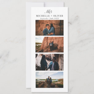 Save The Date Monogramme photo minimaliste Mariage simple et élé