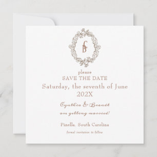 Save The Date Monogramme Rococo Florentine