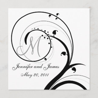 Save The Date Monogramme Swirl Mariage Enregistrer la date Précé