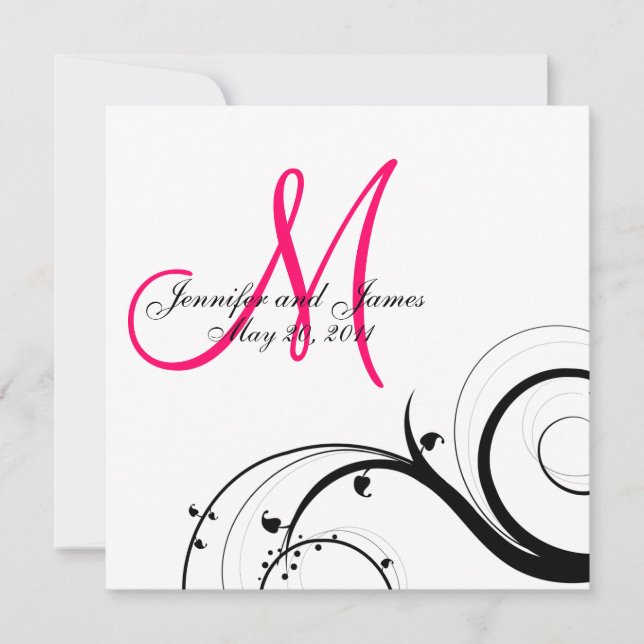 Save The Date Monogramme Swirl Mariage Enregistrer la date Précé (Devant)