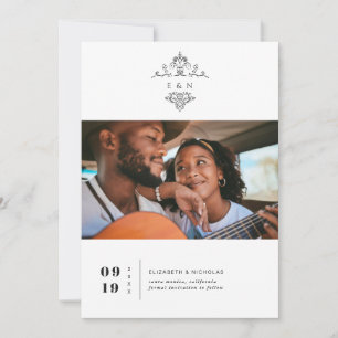 Save The Date Monogramme vintage   Photo Enregistrer la date