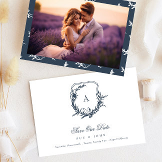 Save The Date Monographie bleu de la marine classique Photo