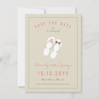 Save The Date Monsieur et Madame Flip Flops Mariage de plage aux