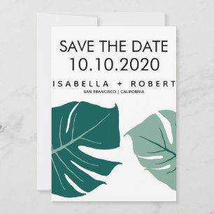 Save The Date Monstera Green Mariage Enregistrer la date