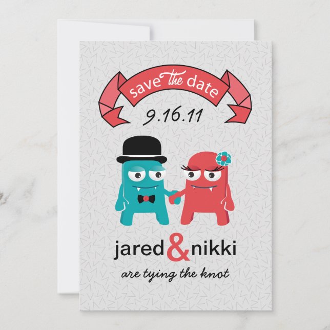 Save The Date Monsters en amour Enregistrer la date (Devant)