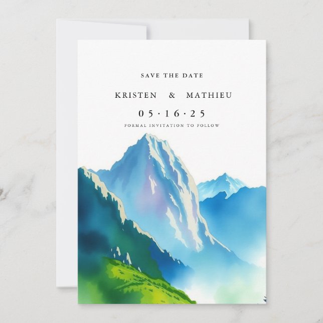 Save The Date Montagne en ligne botanique (Devant)