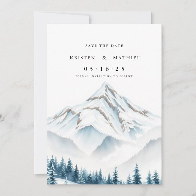 Save The Date Montagne en ligne minimale (Devant)