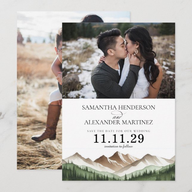 Save The Date Montagne minimale (Devant / Derrière)