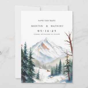 Save The Date Montagne numérique rustique
