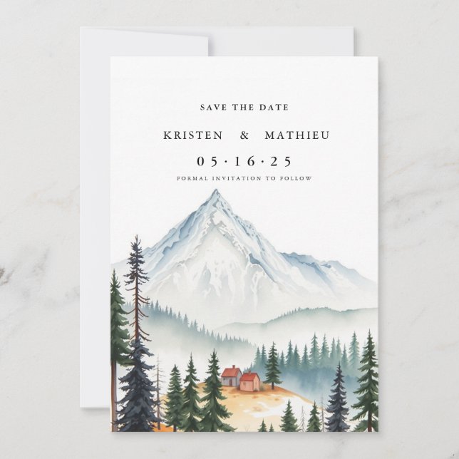 Save The Date Montagne personnalisée (Devant)