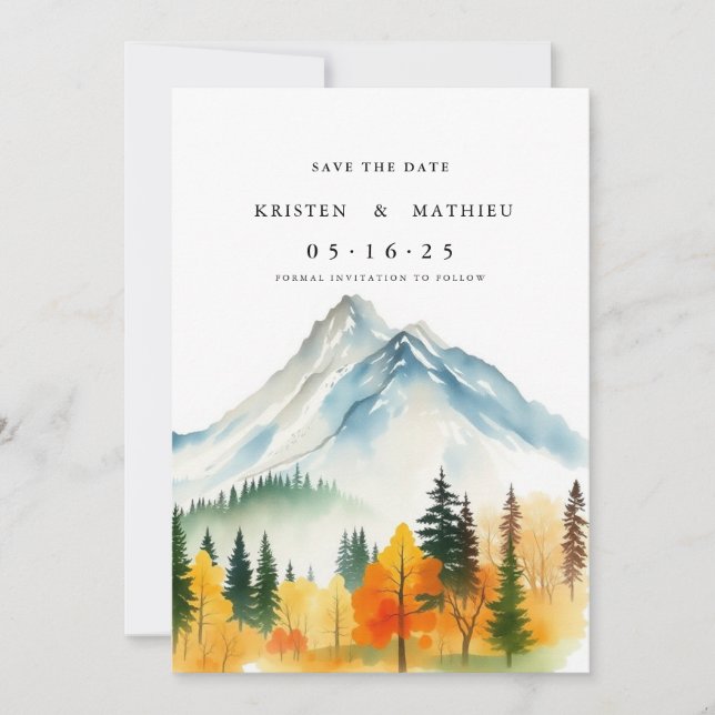 Save The Date Montagne personnalisée classique (Devant)