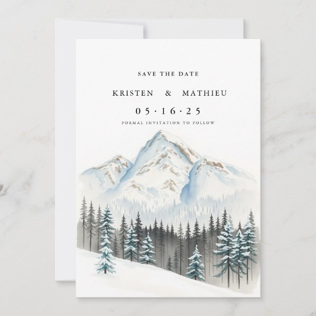 Save The Date Montagne personnalisée moderne (Devant)