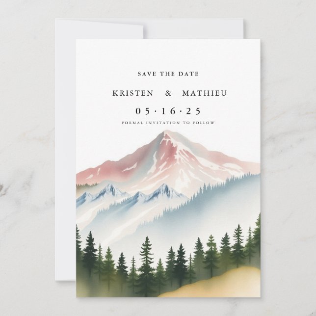 Save The Date Montagne personnalisée rustique (Devant)