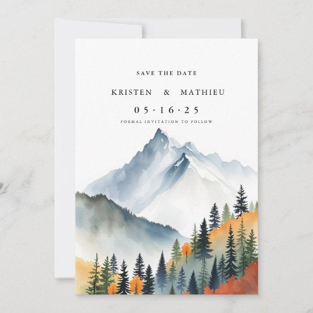 Save The Date Montagne personnalisée simple (Devant)