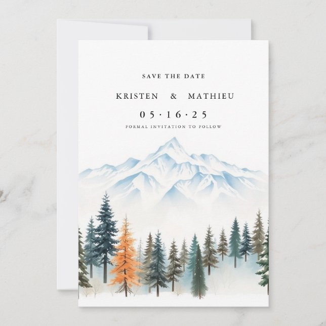 Save The Date Montagne romantique en ligne (Devant)
