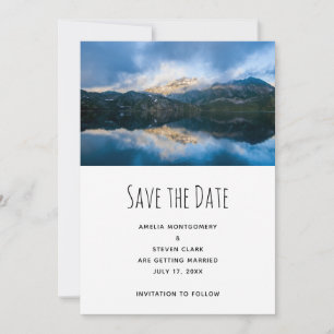 Save The Date Montagnes et lac Pittoresque Mariage naturel