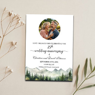 Save The Date Montagnes Pins 25e anniversaire Mariage Photo
