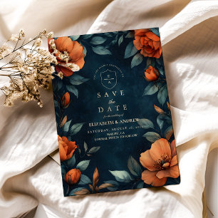Save The Date Moody Floral Gothique