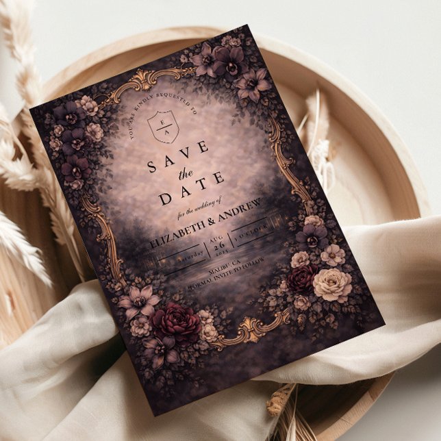 Save The Date Moody Gold Baroque Wedding (Créateur téléchargé)