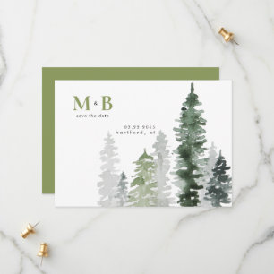 Save The Date Moss Green Mariage