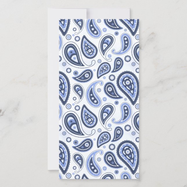 Save The Date Motif Blue Paisley (Devant)