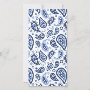 Save The Date Motif Blue Paisley