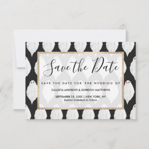 Save The Date Motif d'aquarelle des fantômes d'Halloween blanc e