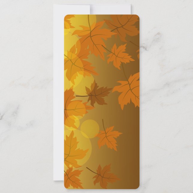 Save The Date Motif d'automne avec feuilles d'érable en chute et (Devant)