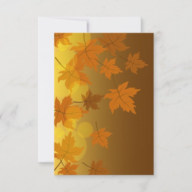 Save The Date Motif d'automne avec feuilles d'érable en chute et (Devant)