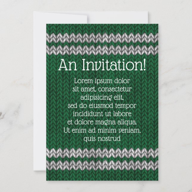 Save The Date Motif de bande à l'air de noeud vert (Devant)