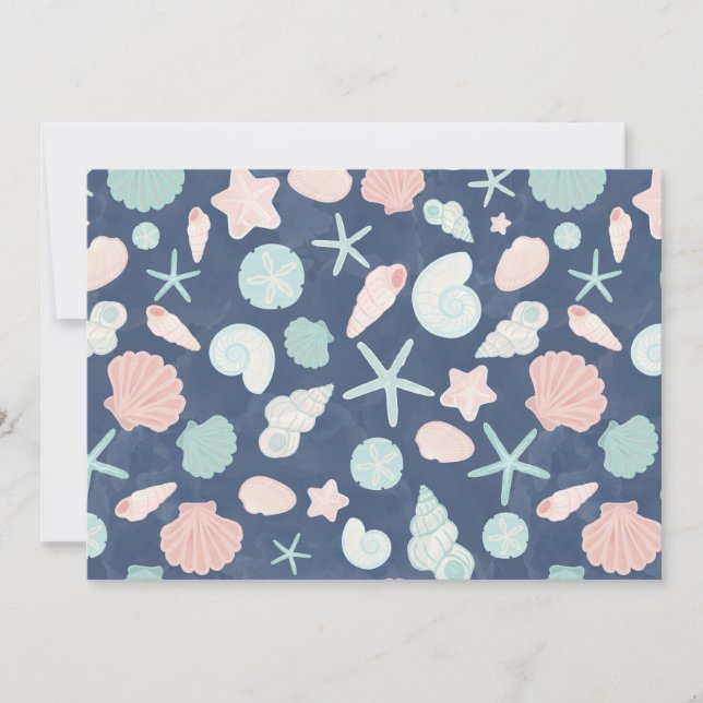 Save The Date motif de coquillages (Devant)