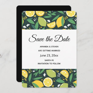 Save The Date Motif de Fruits de citron jaune et de citron vert