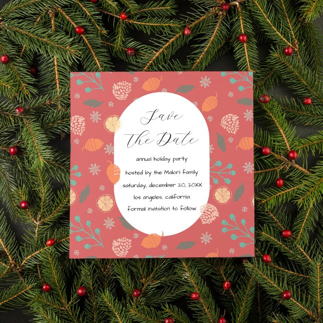 Save The Date Motif de Noël rustique dans la nature (Créateur téléchargé)