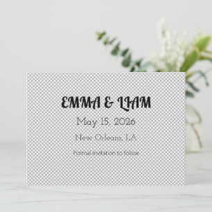 Save The Date Motif de point de Polka gris minimal
