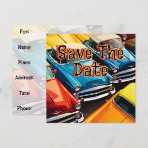 Save The Date Motif de voitures anciennes