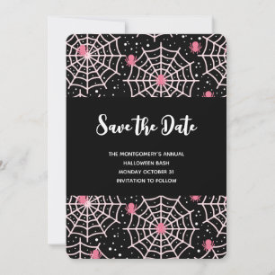 Save The Date Motif des toiles d'Halloween et araignées