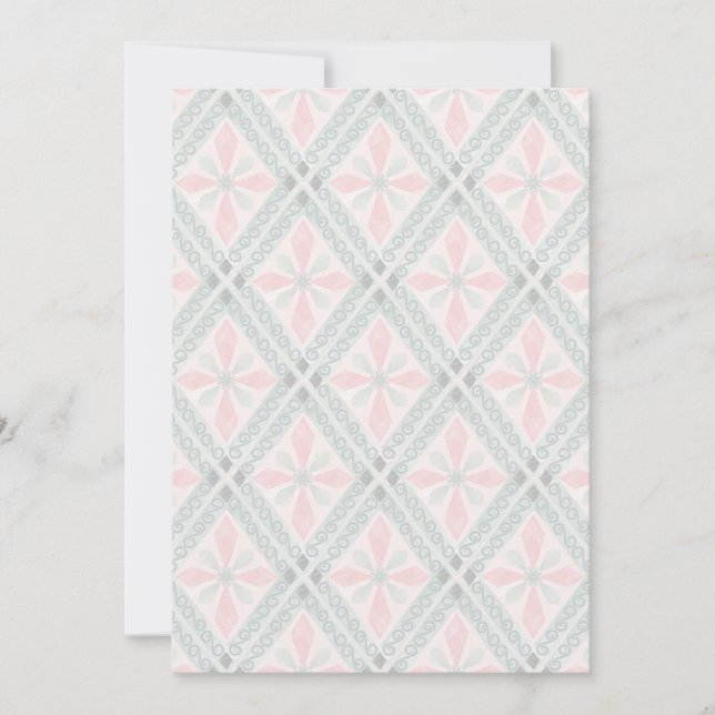 Save The Date Motif diamant pastel vert et rose (Devant)