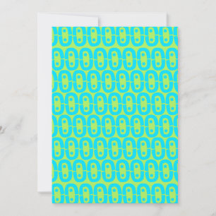 Save The Date Motif géométrique turquoise et vert lime