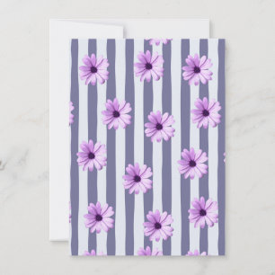 Save The Date motif rayé avec des pâquerettes violettes