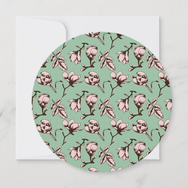 Save The Date Motif sans couture avec bourgeons floraux des arbr (Devant)