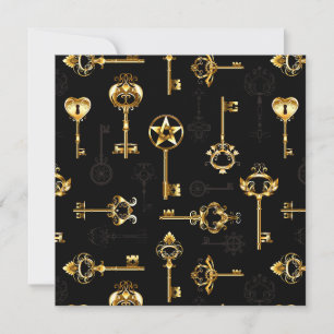 Save The Date Motif sans couture avec des clés dorées