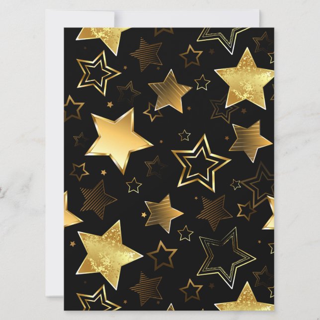 Save The Date Motif sans couture avec étoiles d'or (Devant)