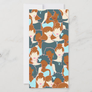 Save The Date Motif sans couture avec filles noires et blanches
