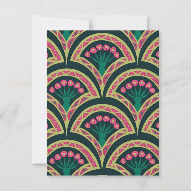 Save The Date motif vert en forme de coquillage (Devant)