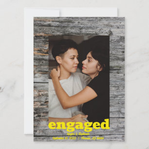 Save The Date Motif Wood Rustic Photo Fiançailles