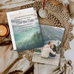 Save The Date Mountain Adventure Mariage Photo Date d'enregistre