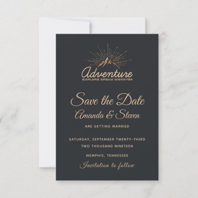 Save The Date Mountain Adventure Rustic (Devant)