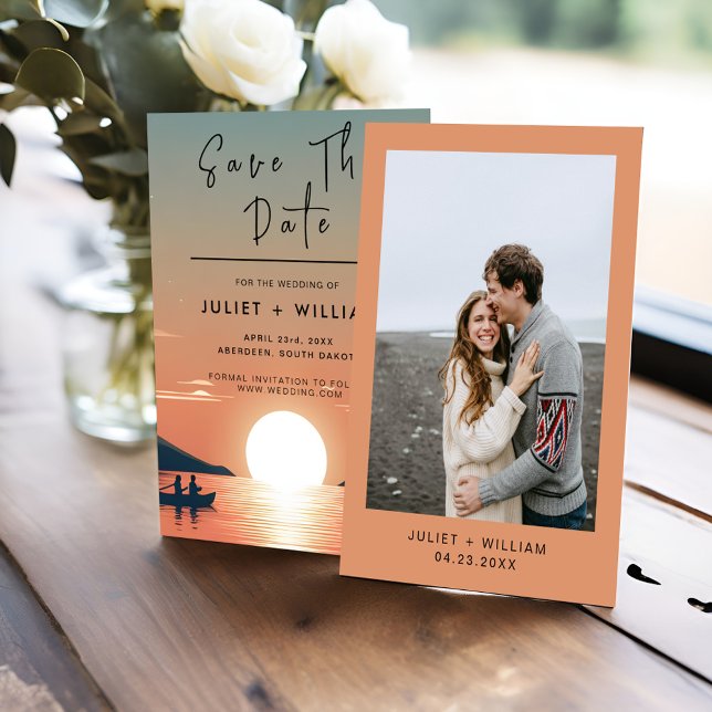 Save The Date Mountain Lakeside Forest Outdoor Lake Mariage (Créateur téléchargé)