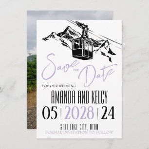 Save The Date Mountain Love Lilac